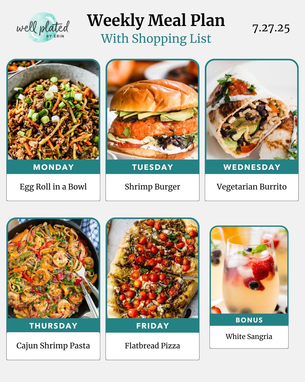 Weekly Meal Plan 7.27.25 – WellPlated.com