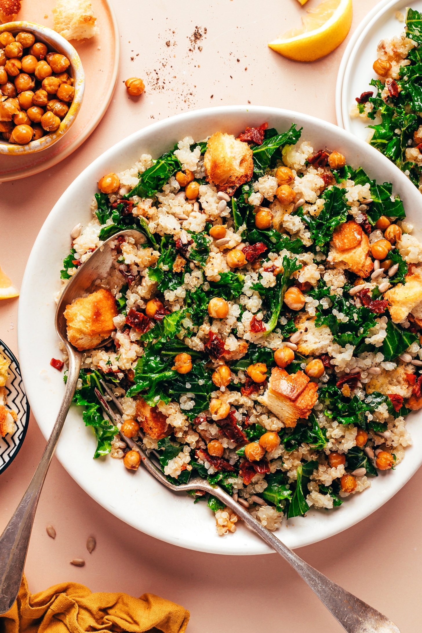 Lemony Quinoa Kale Salad with Crispy...